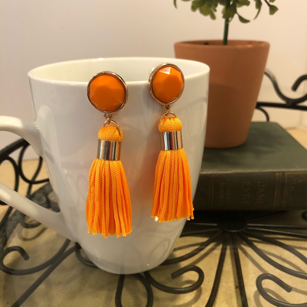 NWT- Tangerine Tassel Earrings